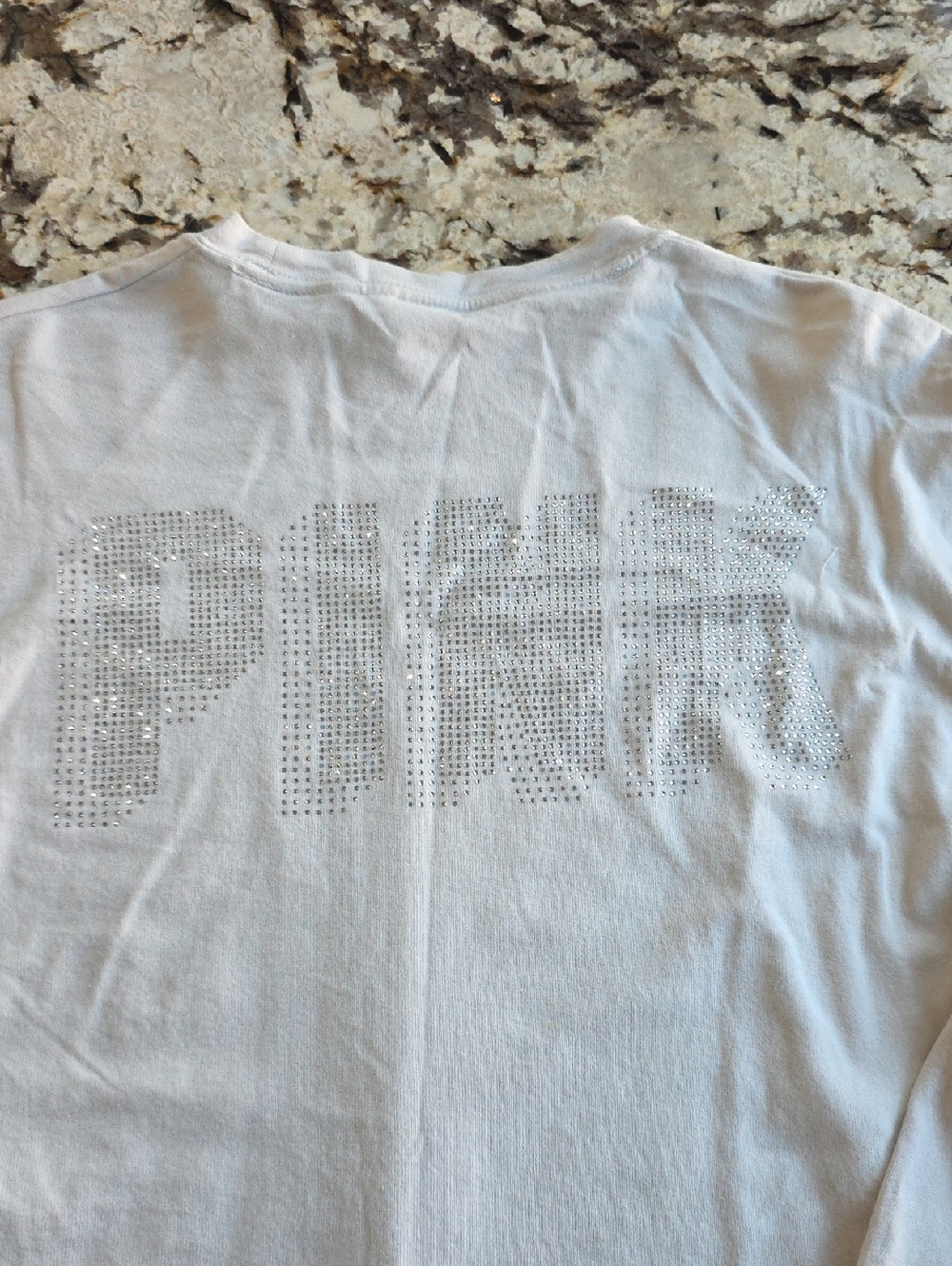PINK Victoria's Secret White Logo Tee
